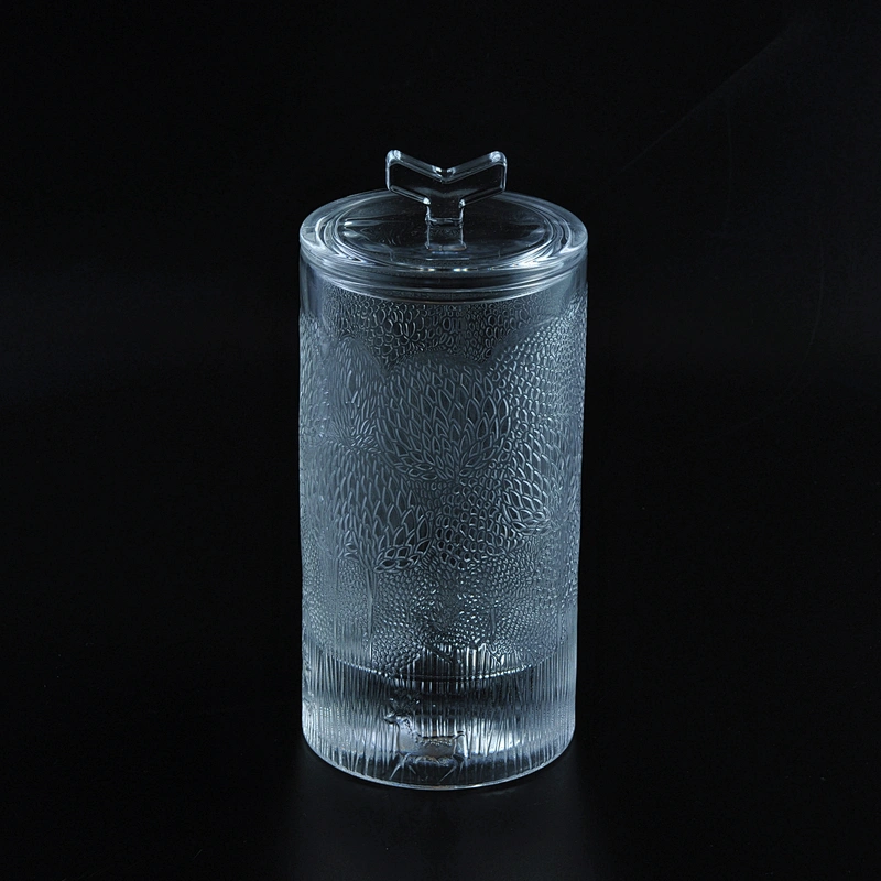 Wholesales crystal custom cylinder glass candle holders with lids