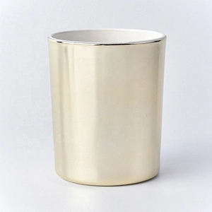 luxury metalized glass candle jar