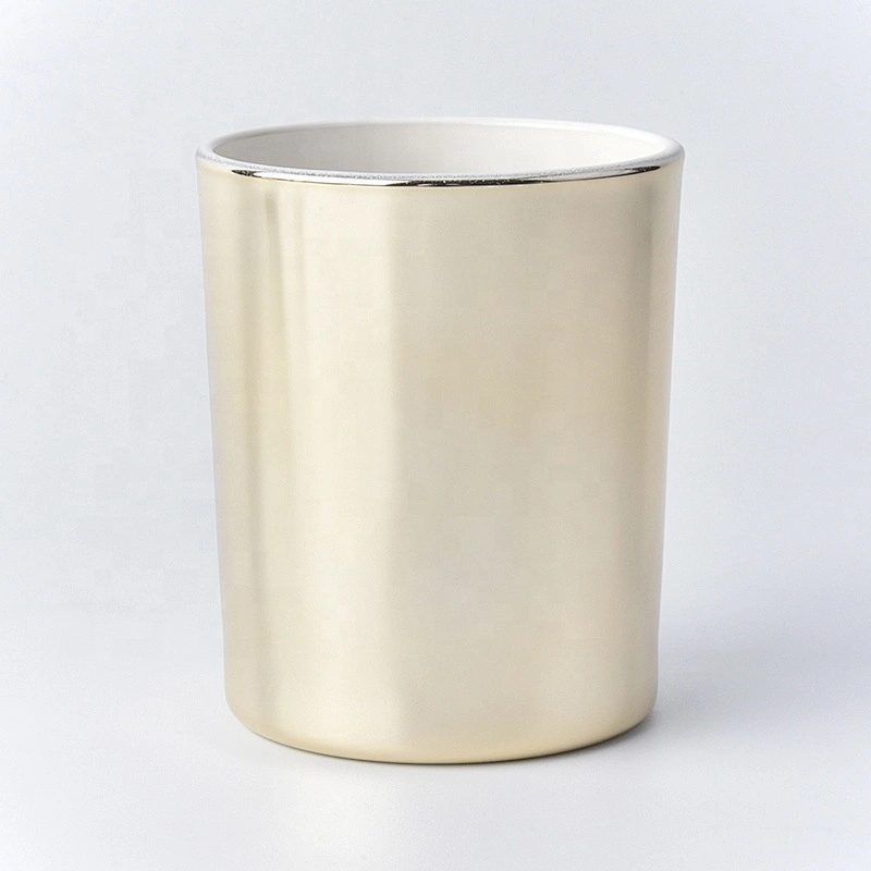luxury metalized glass candle jar