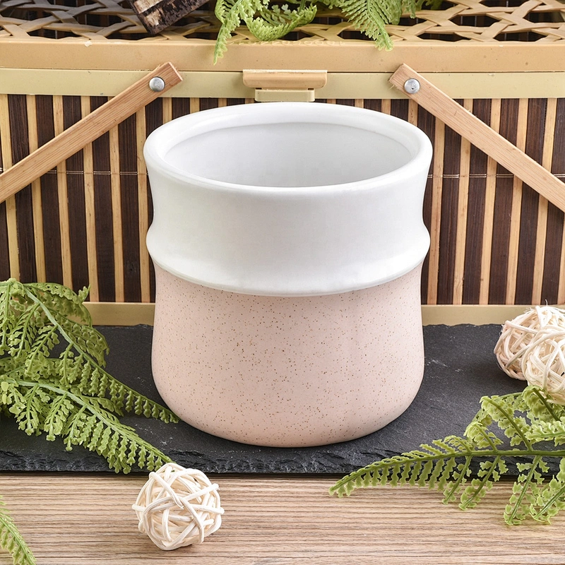Wholesales custom glazed color ceramic candle jars