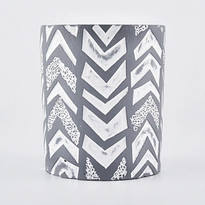 10oz Wholesales Luxury grey custom Ceramic Candle holder