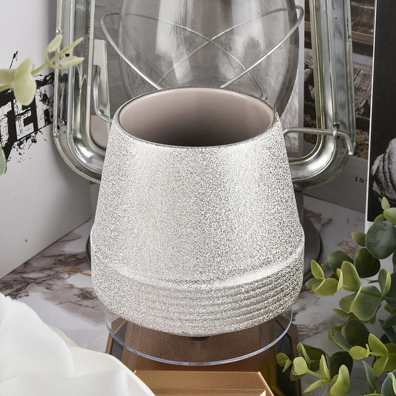 10oz 12oz 20oz Wholesales custom silver electroplated luxury glass candle jar