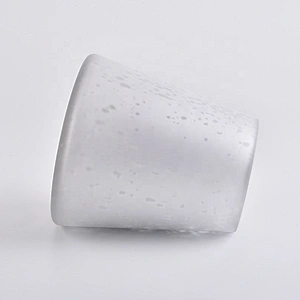 Manufacturer table laser white candle glass vessel 20oz