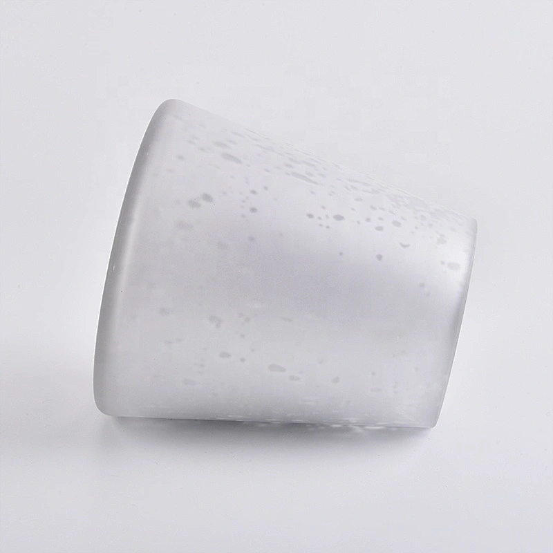 Manufacturer table laser white candle glass vessel 20oz