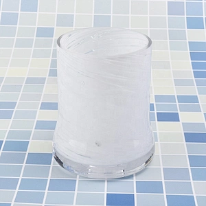 10oz Luxury white decorative religious glass candle jars wholesales