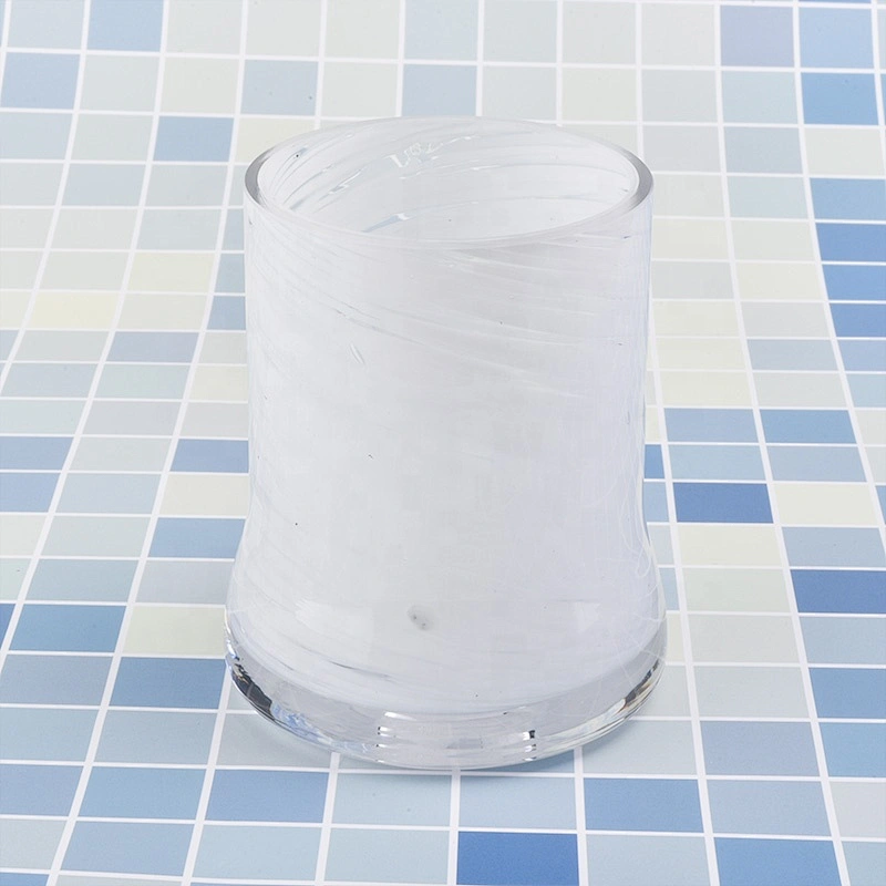 10oz Luxury white decorative religious glass candle jars wholesales