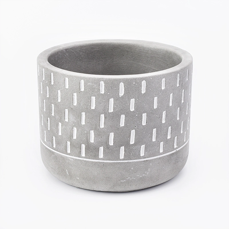 11oz engraving grey cement candle holders home decorations
