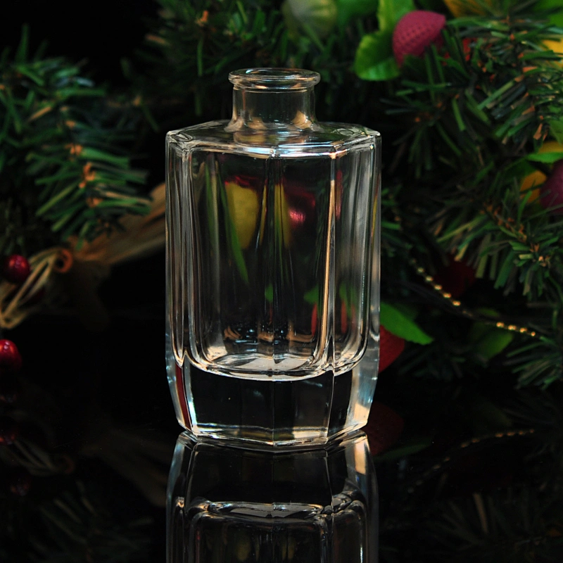4oz transparent octagon high-white glass perfume bottles fragrance bottles