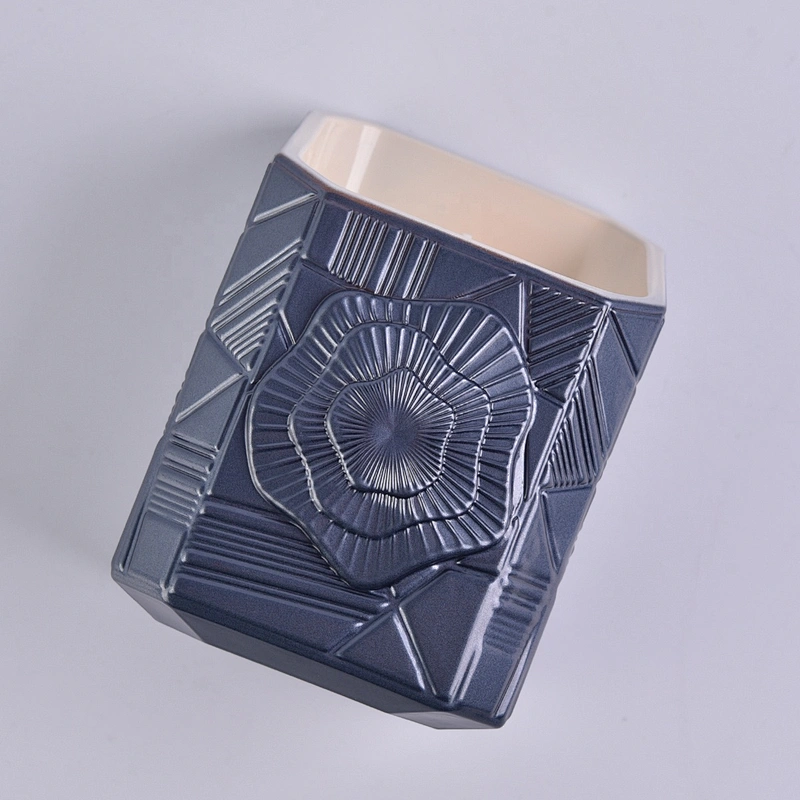 8oz 14oz Wholesales black luxury Trapezoid votive glass candle holders