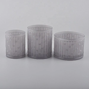 luxury 14oz embossed glass candle jar