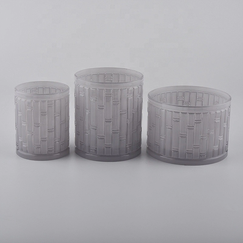 luxury 14oz embossed glass candle jar