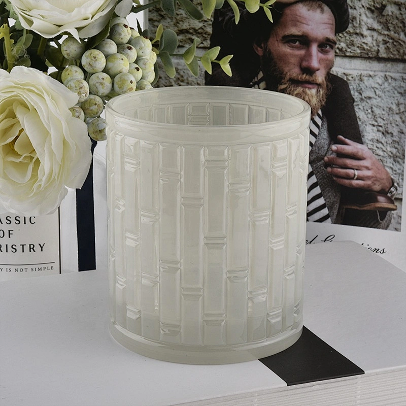 Home decoration frosted cylinder glass candle holder in bulk