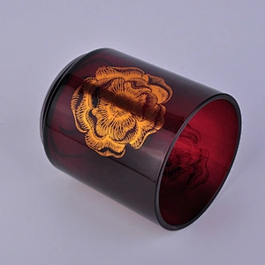 8oz 10oz customized printing amber empty glass candle holder