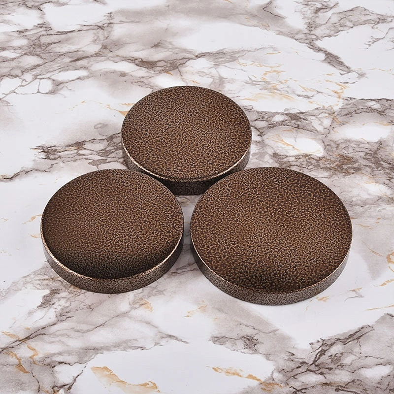Logo printing round amber metal lid cover for candle jars