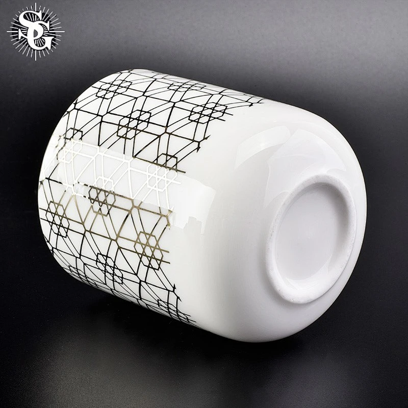 Sunny 400ml snow appearance pattern electroplating ceramic candle holders