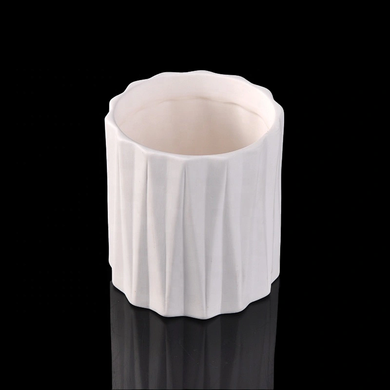Home decoration custom matte white ceramic candle holder