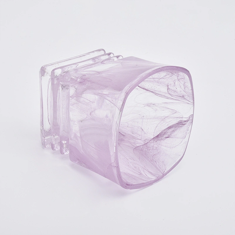 130ml smoke appearance purple pigment glass candle jar for home decorations