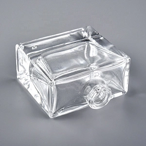 1/3 oz (10ml) Flat-Square Clear Glass Bottle (Heavy Base Bottom)