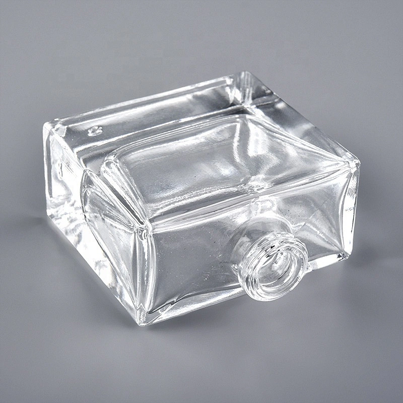 1/3 oz (10ml) Flat-Square Clear Glass Bottle (Heavy Base Bottom)