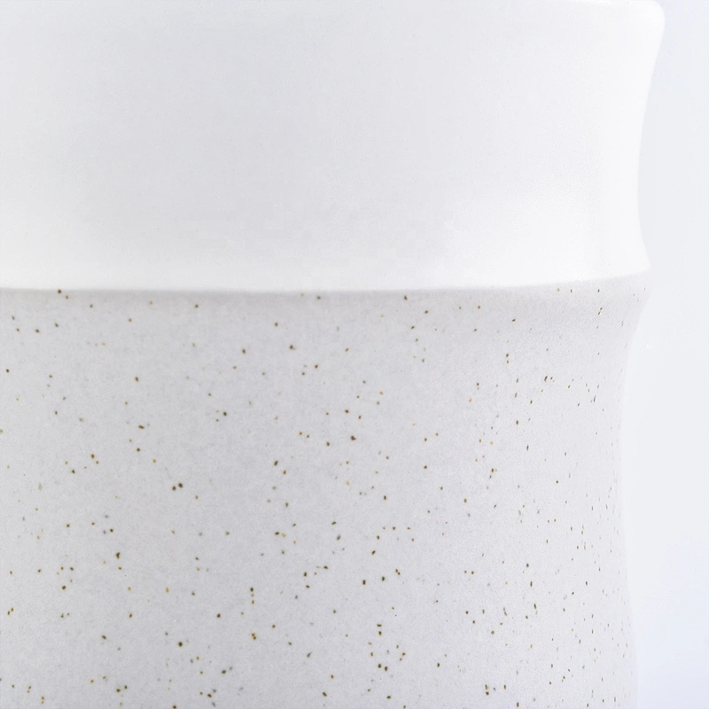 In bulk empty grey custom finish ceramic candle jars