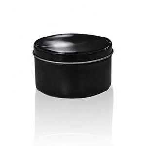 Wholesales 200ml voitve round black metal candle tins