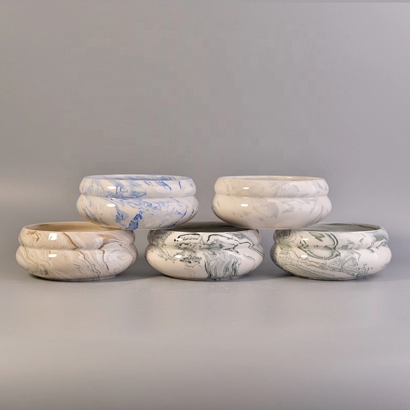 800ml Marble Pattern Candle Ceramic Jars
