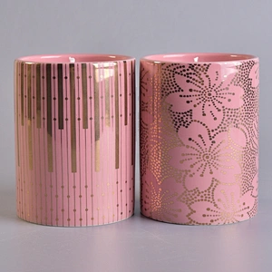 Manufacturer pink votive wick luxury ceramic candle holders
