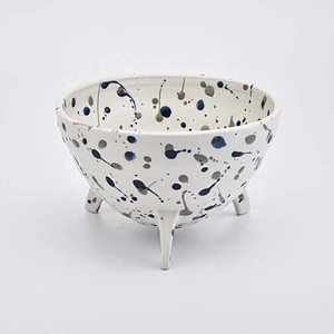 Antique empty ceramic tealight candle holder stand