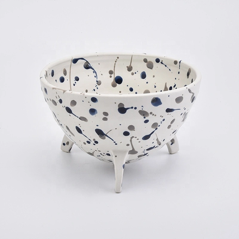 Antique empty ceramic tealight candle holder stand