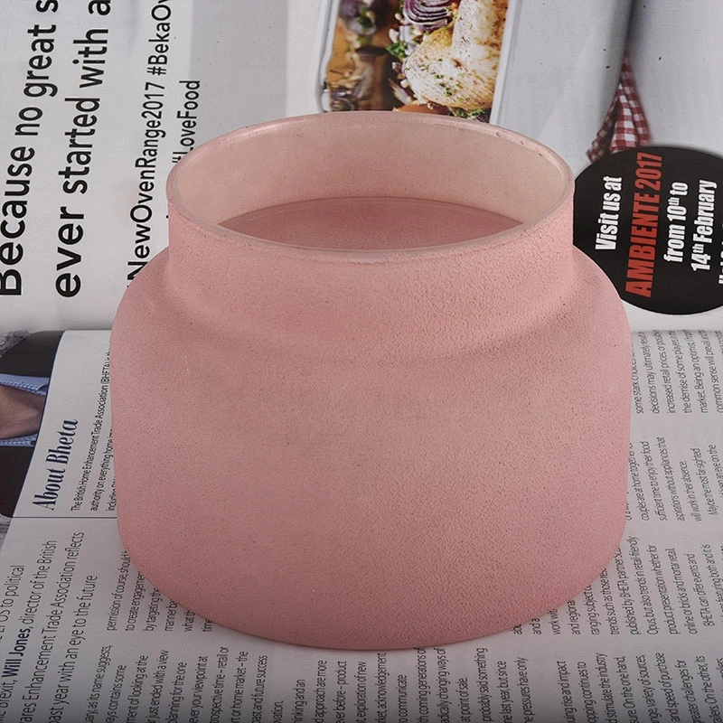 14oz China hot sales pink large empty candle jar ceramic