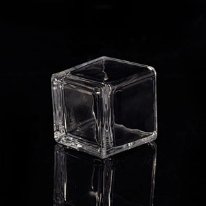 Clear Square Tealight Glass Candle Jar