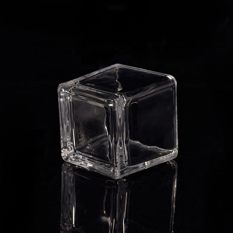 Clear Square Tealight Glass Candle Jar