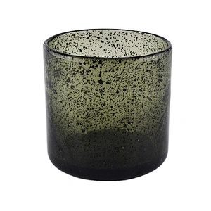 European 14 oz color cylinder customized glass candle jar