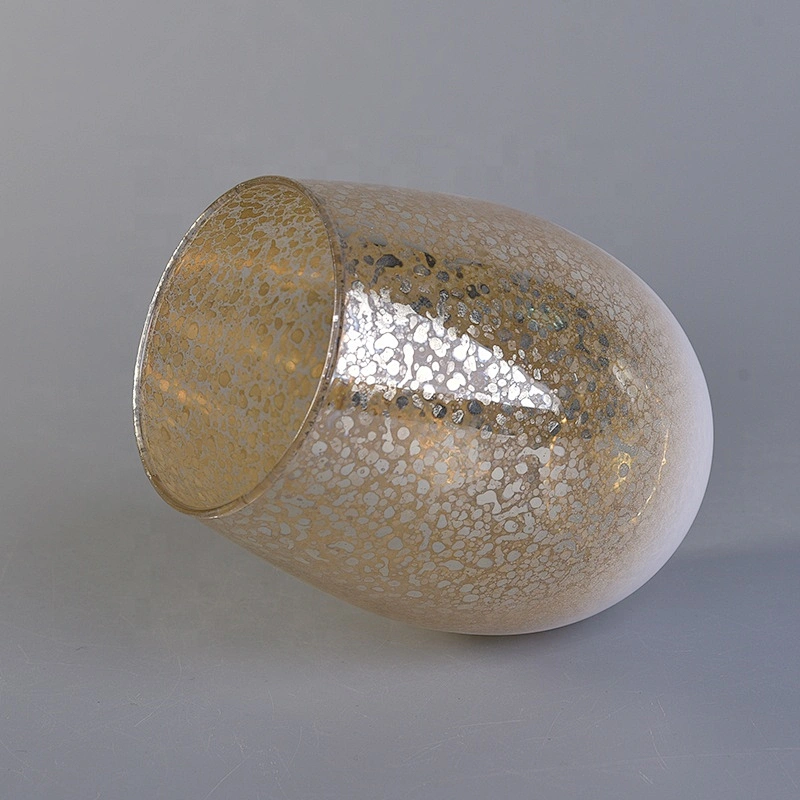 Christmas frosted Gold Glass Candle holder bulk