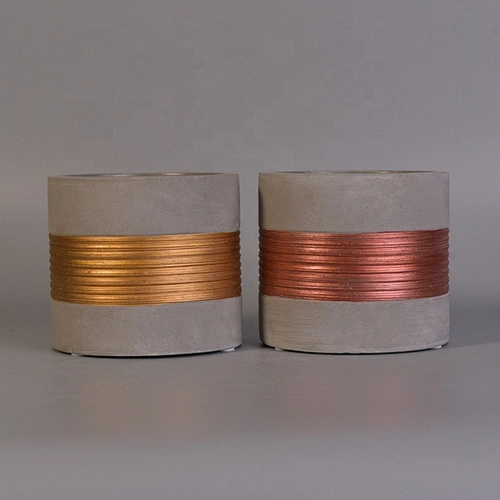 Luxury Christmas Concrete Candle Jars WIth Gold Decoration