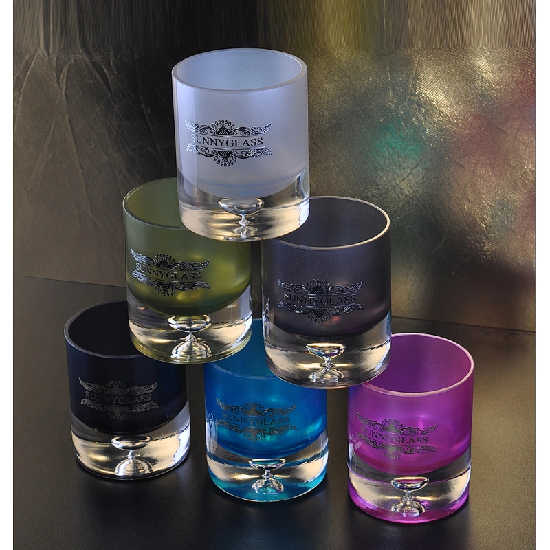 10oz Christmas crystal black tealight glass candle holders