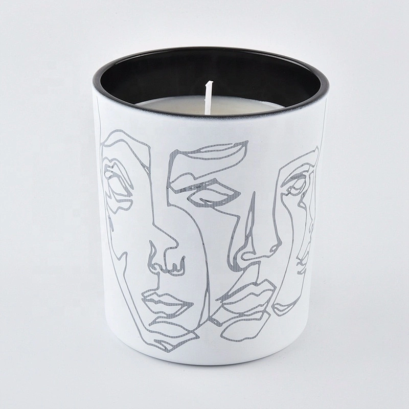 luxury white glass custom candle glass jars