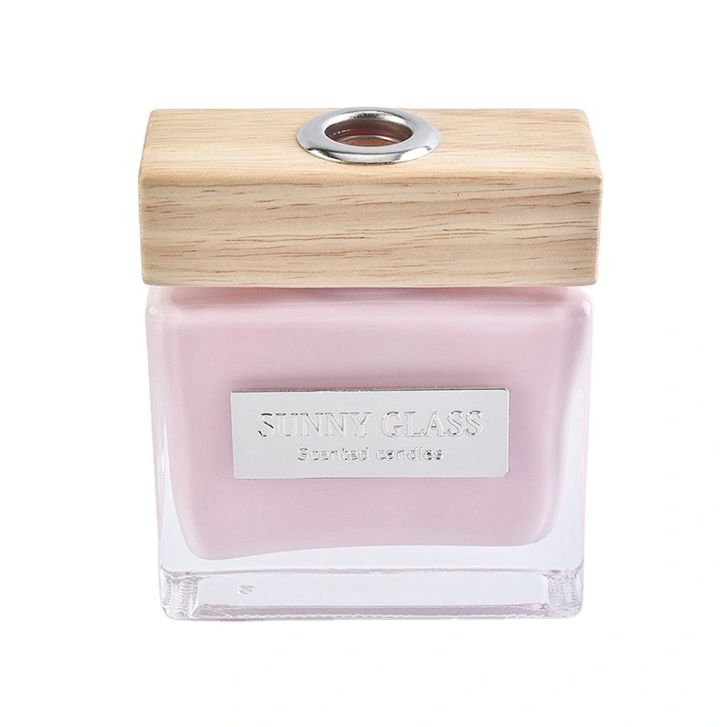 Wholesales pink oil square pink glass reed diffuser bottles