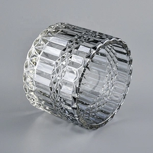 10oz large Supplier decorative glass candle vessel with lid