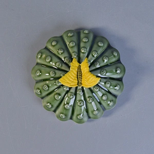 Sunny design green ceramic jar for candle with lids 10oz 18oz 20oz