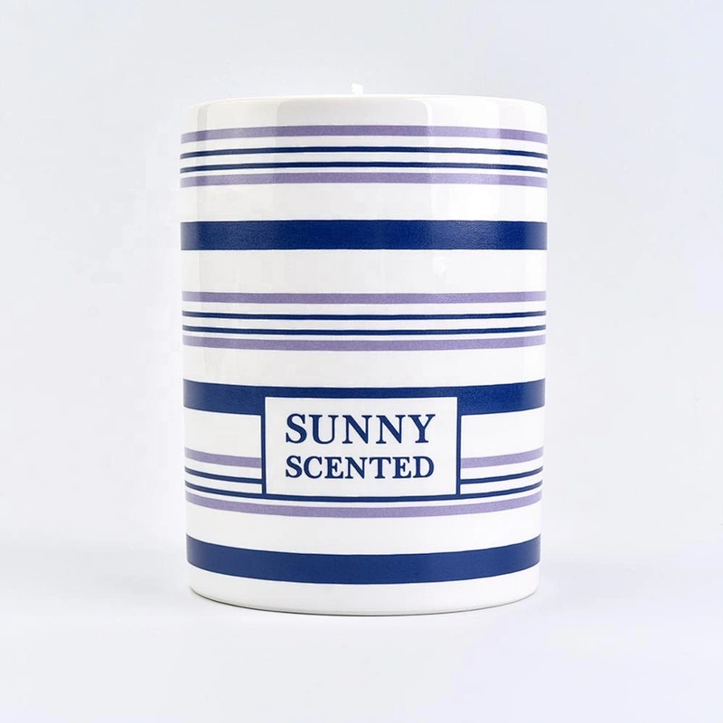 8oz Sunny scented decorative ceramic candle jar in bulk