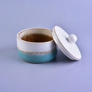 Wholesales round ceramic jar candle with lids 10oz 12oz