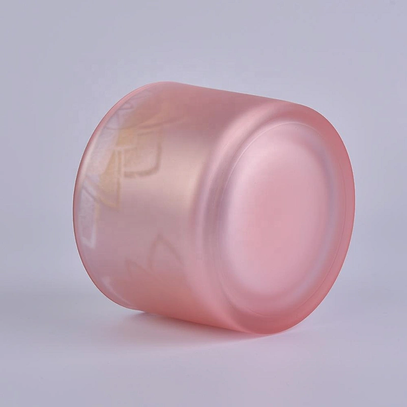 6oz 8oz 10oz matte pink glass jar candles with wooden lid