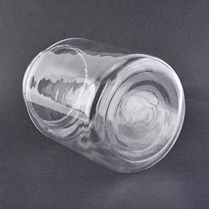 High clear glass candle jar tin home decor