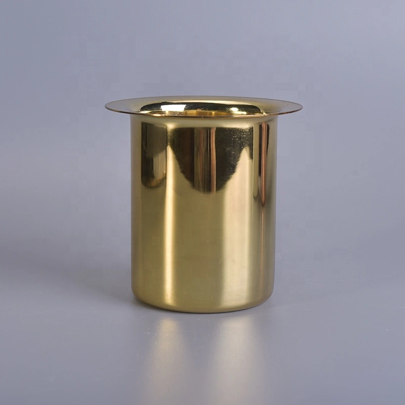 Vintage decorative golden metal candle jars insert