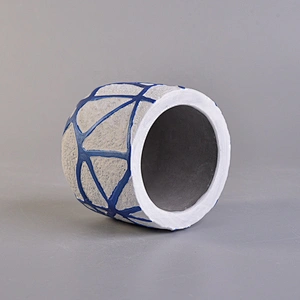 Wholesales decorative blue empty cement candle container 8oz 10oz