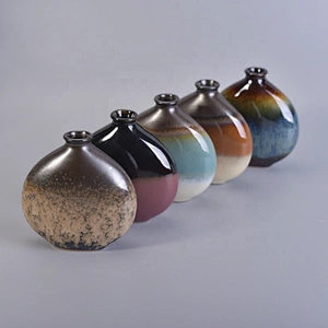 Round decorative home ceramic reed diffuser bottle empty