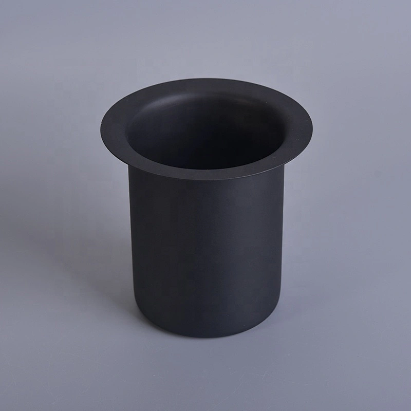 Vintage decorative black matte metal insert candle jars