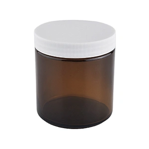 10oz 14oz Bulk custom brown glass candle jars with white plastic lid