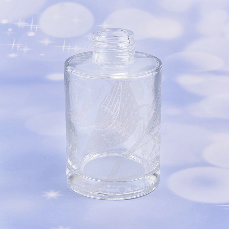 Cylinder decal bronzing glass diffuser bottle glass perfume bottle fragrance